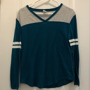 Victoria Secret PINK blue v neck long sleeve